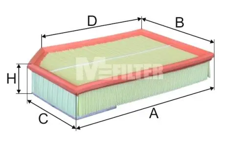 K738 Фільтр повітряний Volvo XC90 02-14 M-FILTER підбір по vin на Brocar