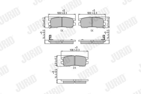 572200J MITSUBISHI Колодки тормозные задние PAJERO 91- JURID підбір по vin на Brocar