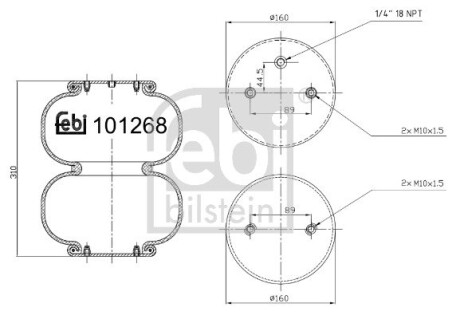 101268 Балон пневматичної ресори FEBI BILSTEIN підбір по vin на Brocar