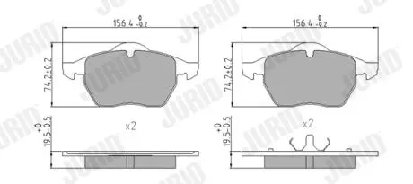 571935J Гальмівні колодки передні Audi A3, TT / Seat Toledo / Skoda Octavia / VW Golf III, Vento JURID підбір по vin на Brocar