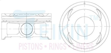 55105050 Поршни ремонт (+0.50мм) (к-кт на мотор) Subaru EJ255/EJ257 TEIKIN підбір по vin на Brocar