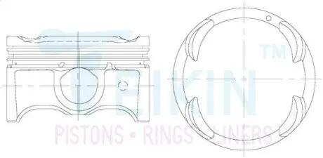 52114050 Поршні ремонт (+0.50мм) (к-кт на двигун) Hyundai i10 TEIKIN підбір по vin на Brocar
