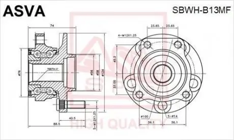 SBWHB13MF Деталь ASVA подбор по vin на Brocar