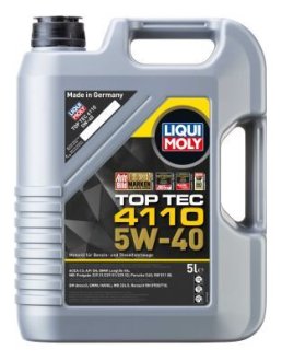 21479 OLEJ LIQUI MOLY 5W40 5L TOP TEC 4110 / C3 / SN / LL04 / 229.31 229.51 229.52 / C40 / 511.00 / SPEŁNIA DEX2 / 226.5 / RN0700/0710 LIQUI MOLY підбір по vin на Brocar