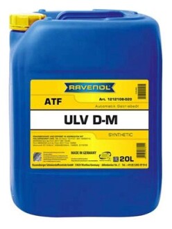 121210802001999 OLEJ RAVENOL ATF ULV D-M 20L / AC DELCO 10-4107 / DEXRONR ULV AB/FROM 2017 GM 10L90 / FORD WSS-M2C949-A, GM 19352619 RAVENOL подбор по vin на Brocar