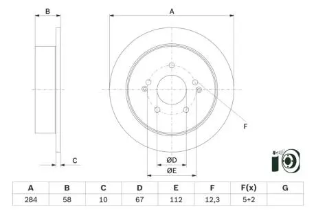 0986479H16 TARCZA HAM. SSANGYONG T. TIVOLI/XLV 1,5-1,6 15- BOSCH підбір по vin на Brocar