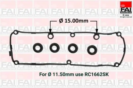 RC1663SK К-т прокладок клапанної кришки AUDI, SKODA, 1,6-2,0TDI -3 FAI AUTOPARTS підбір по vin на Brocar