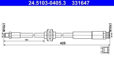 24510304053 PRZEWÓD HAM. ELAST. OPEL P. ADAM/CORSA 1,0-1,4 12- LE/PR ATE підбір по vin на Brocar