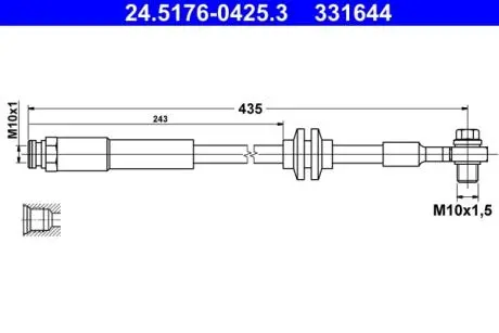24517604253 PRZEWÓD HAM. ELAST. OPEL P. CORSA 1,0-1,4 12- LE/PR ATE підбір по vin на Brocar