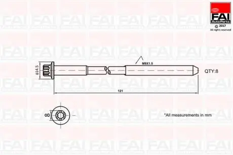 B2120 К-кт болтів C1,Toyota Aygo,Yaris,Peugeot 107 05- FAI AUTOPARTS підбір по vin на Brocar