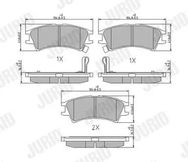 572401J HYUNDAI Тормозные колодки Atos 98- JURID подбор по vin на Brocar