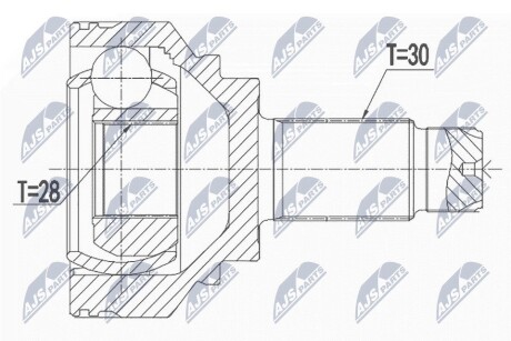 NPZBM028 ШАРНИР РАВНЫХ УГЛОВЫХ СКОРОСТЕЙ NTY підбір по vin на Brocar