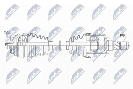 NPWBM164 Півосі NTY підбір по vin на Brocar