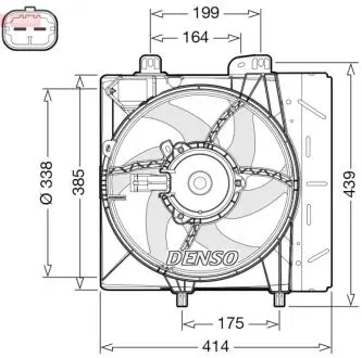 DER07011 Вентилятор охлаждения CITROEN / PEUGEOT C3 / 208 2009 - DENSO подбор по vin на Brocar