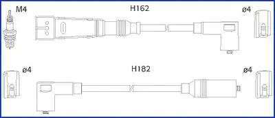 134701 Комплект високовольтних проводів OCTAVIA I Combi (1U5) 4471398-04 HITACHI підбір по vin на Brocar
