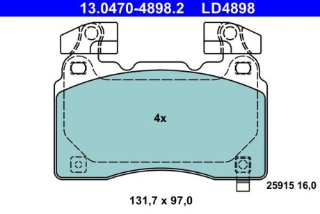 13047048982 KLOCKI HAM. OPEL P. INSIGNIA 1,4-2,0 4X4 17- CERAMIC ATE підбір по vin на Brocar