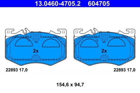 13046047052 KLOCKI HAM. DB P. C118/X118/W177 2,0 4-MATIC 18- ATE підбір по vin на Brocar