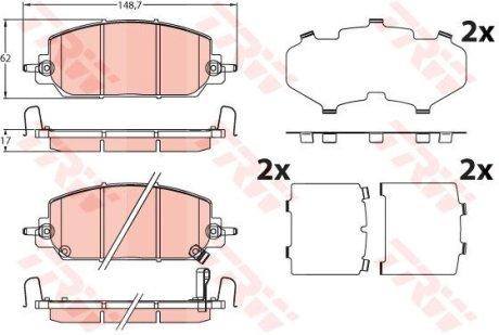 GDB2244 KLOCKI HAM. HONDA P. CR-V 2,4 I-VTEC 17- TRW підбір по vin на Brocar