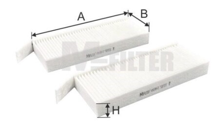 K91992 Фільтр салону Peugeot 308 13- (к-кт 2 шт) M-FILTER підбір по vin на Brocar