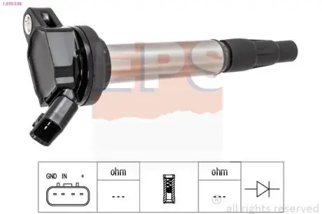 1970536 Катушка зажигания Toyota Auris 1.6/1.8 07-12/Avensis 1.6/1.8/2.0 08-18/RAV 4 2.0 08-13 EPS подбор по vin на Brocar