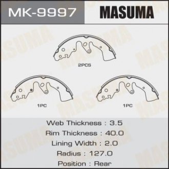 MK9997 Колодка тормозная барабанная (MK9997) MASUMA MASUMA подбор по vin на Brocar