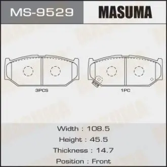 MS9529 Колодка гальмівна (MS9529) MASUMA MASUMA підбір по vin на Brocar