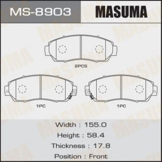 MS8903 Колодка тормозная (MS8903) MASUMA MASUMA подбор по vin на Brocar