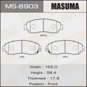 MS8903 Колодка гальмівна (MS8903) MASUMA MASUMA підбір по vin на Brocar