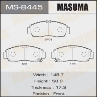 MS8445 Колодка тормозная (MS8445) MASUMA MASUMA подбор по vin на Brocar