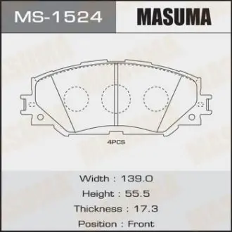 MS1524 Колодка гальмівна (MS1524) MASUMA MASUMA підбір по vin на Brocar
