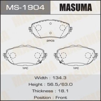 MS1904 Колодка тормозная (MS1904) MASUMA MASUMA підбір по vin на Brocar