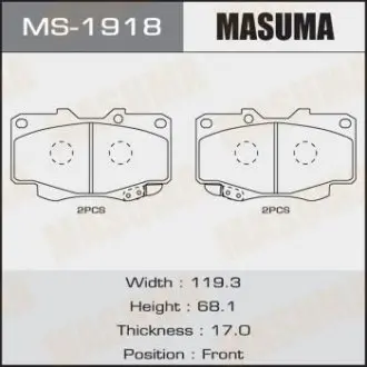 MS1918 Колодка гальмівна (MS1918) MASUMA MASUMA підбір по vin на Brocar