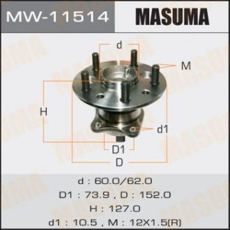 MW11514 Ступица колеса (MW11514) MASUMA MASUMA подбор по vin на Brocar