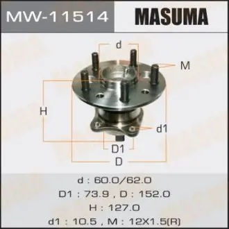 MW11514 Маточина колеса (MW11514) MASUMA MASUMA підбір по vin на Brocar