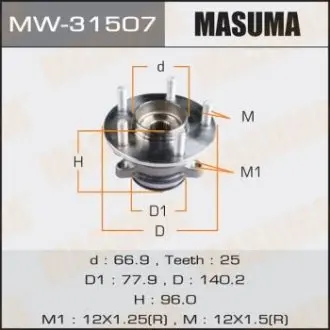 MW31507 Маточина колеса (MW31507) MASUMA MASUMA підбір по vin на Brocar