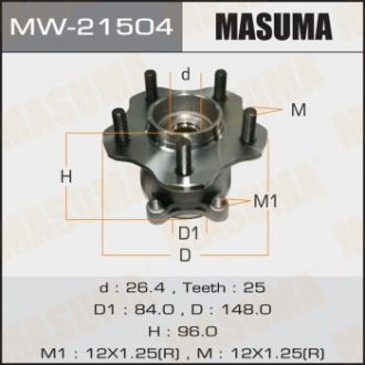 MW21504 Ступица колеса (MW21504) MASUMA MASUMA підбір по vin на Brocar