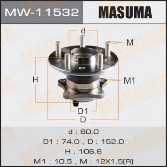 MW11532 Маточина колеса (MW11532) MASUMA MASUMA підбір по vin на Brocar