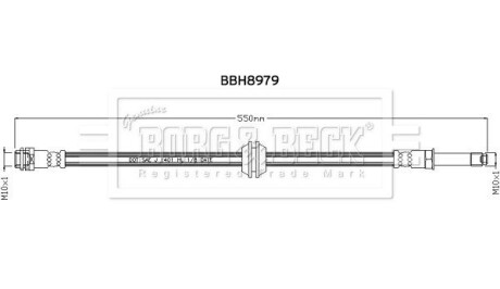 BBH8979 Гальмівний шланг BORG&BECK підбір по vin на Brocar