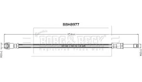 BBH8977 Гальмівний шланг BORG&BECK підбір по vin на Brocar