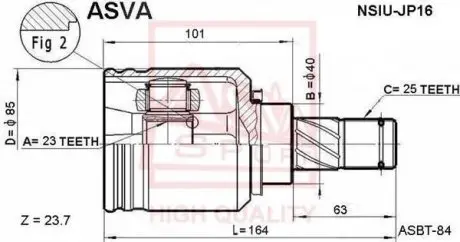 NSIUJP16 Деталь ASVA підбір по vin на Brocar