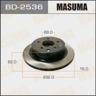 BD2536 Диск тормозной задний Nissan Primera, X-Trail (02-07) (Кратно 2 шт) MASUMA подбор по vin на Brocar