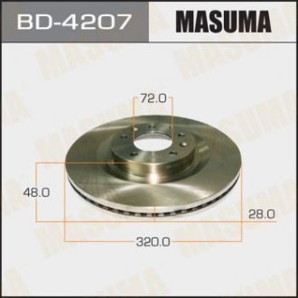 BD4207 Диск тормозной передний Mazda CX-7, CX-9 (07-12) (Кратно 2 шт) MASUMA подбор по vin на Brocar