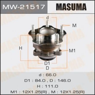 MW21517 Ступица колеса (MW21517) MASUMA MASUMA підбір по vin на Brocar