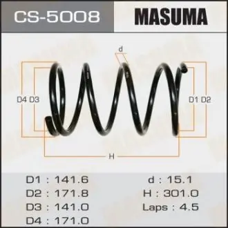 CS5008 Пружина підвіски передня Honda CR-V (02-) (CS-5008) MASUMA MASUMA підбір по vin на Brocar