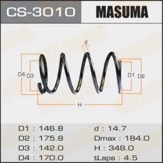 CS3010 Пружина підвіски передня Mitsubishi Outlander (08-14) (CS-3010) MASUMA MASUMA підбір по vin на Brocar