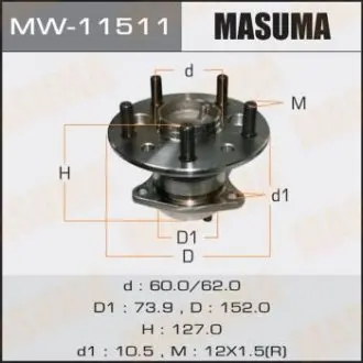 MW11511 Маточина колеса (MW11511) MASUMA MASUMA підбір по vin на Brocar