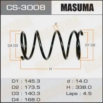 CS3008 Пружина підвіски передня Mitsubishi Lancer (03-11) (CS-3008) MASUMA MASUMA підбір по vin на Brocar