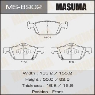 MS8902 Колодка гальмівна (MS8902) MASUMA MASUMA підбір по vin на Brocar