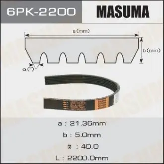6PK2200 Ремень поликлиновой (6PK2200) MASUMA MASUMA подбор по vin на Brocar