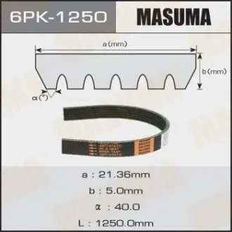 6PK1250 Ремень поликлиновой (6PK1250) MASUMA MASUMA подбор по vin на Brocar